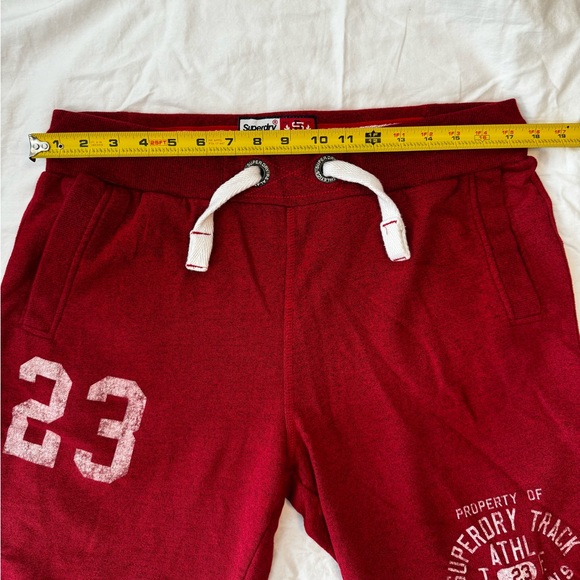 Superdry Burgundy Athletic Shorts with White Accents - Picture 5 of 9